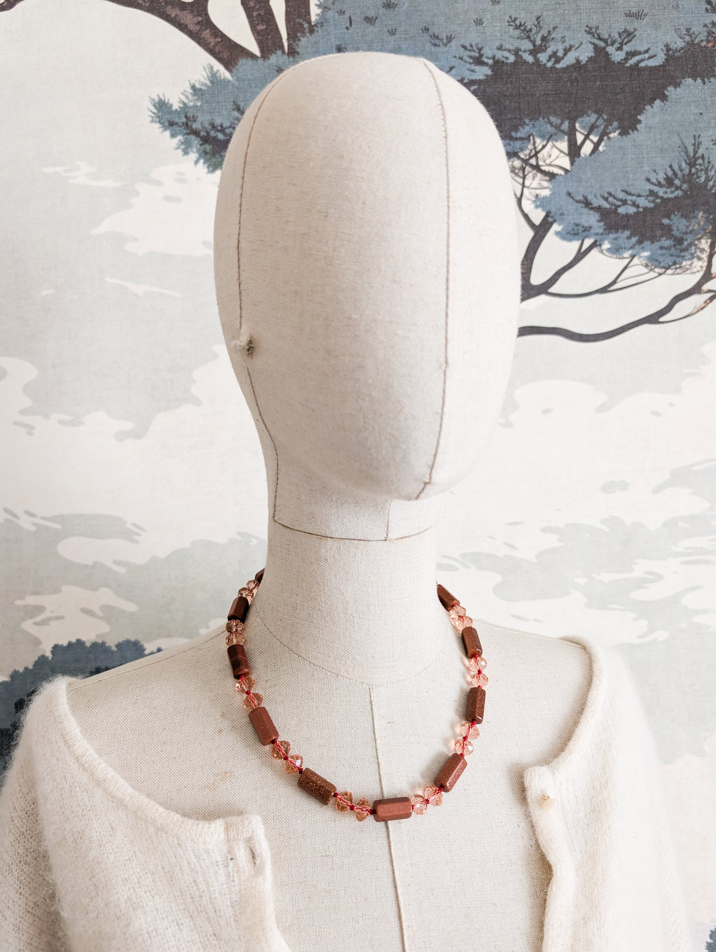 Collier Verre et Goldstone