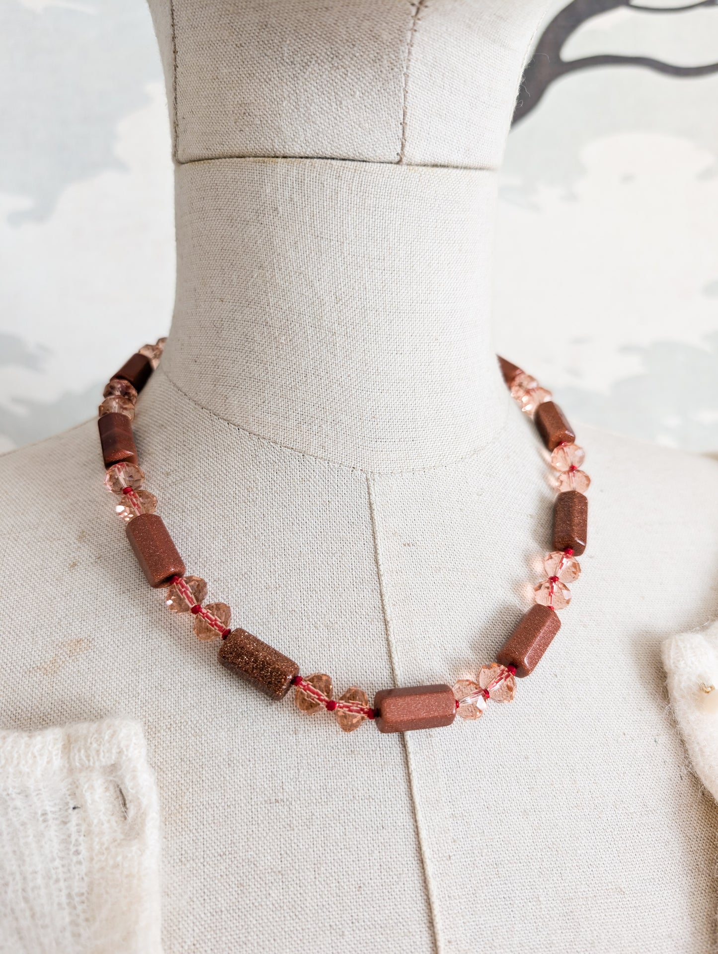 Collier Verre et Goldstone