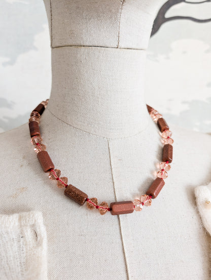 Collier Verre et Goldstone
