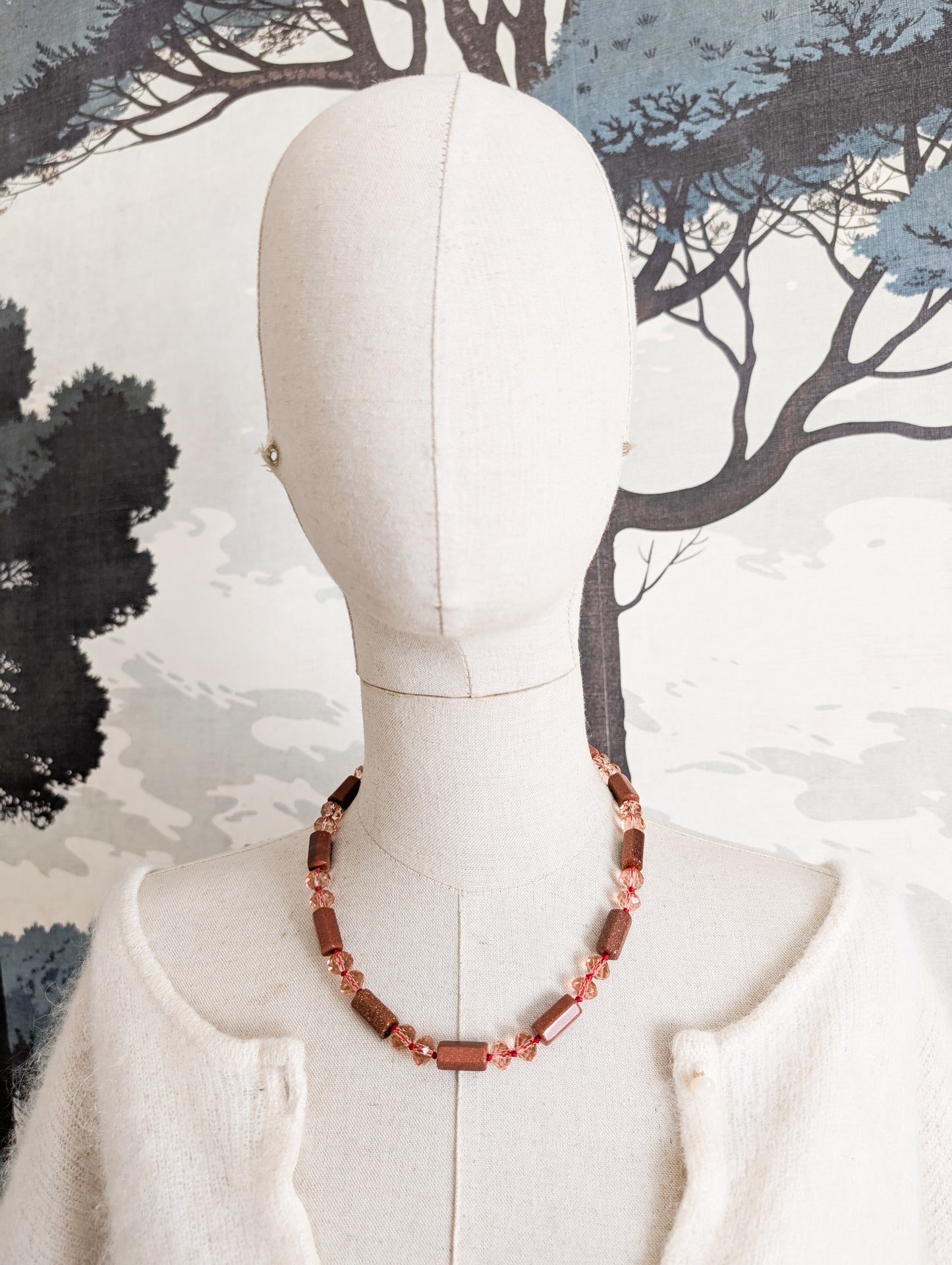 Collier Verre et Goldstone