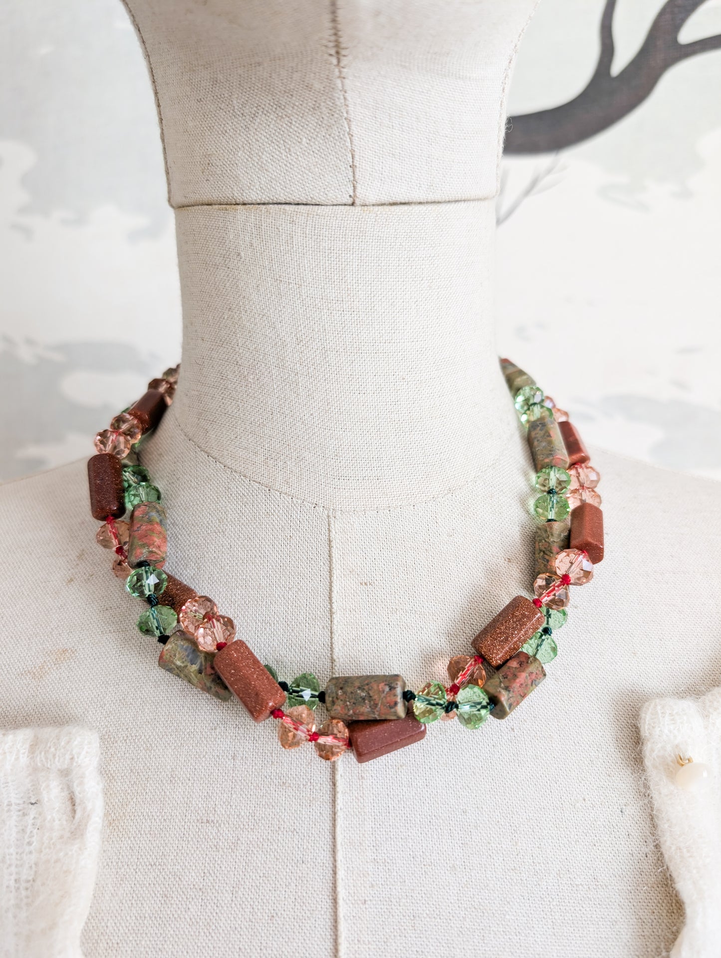 Collier Verre et Goldstone