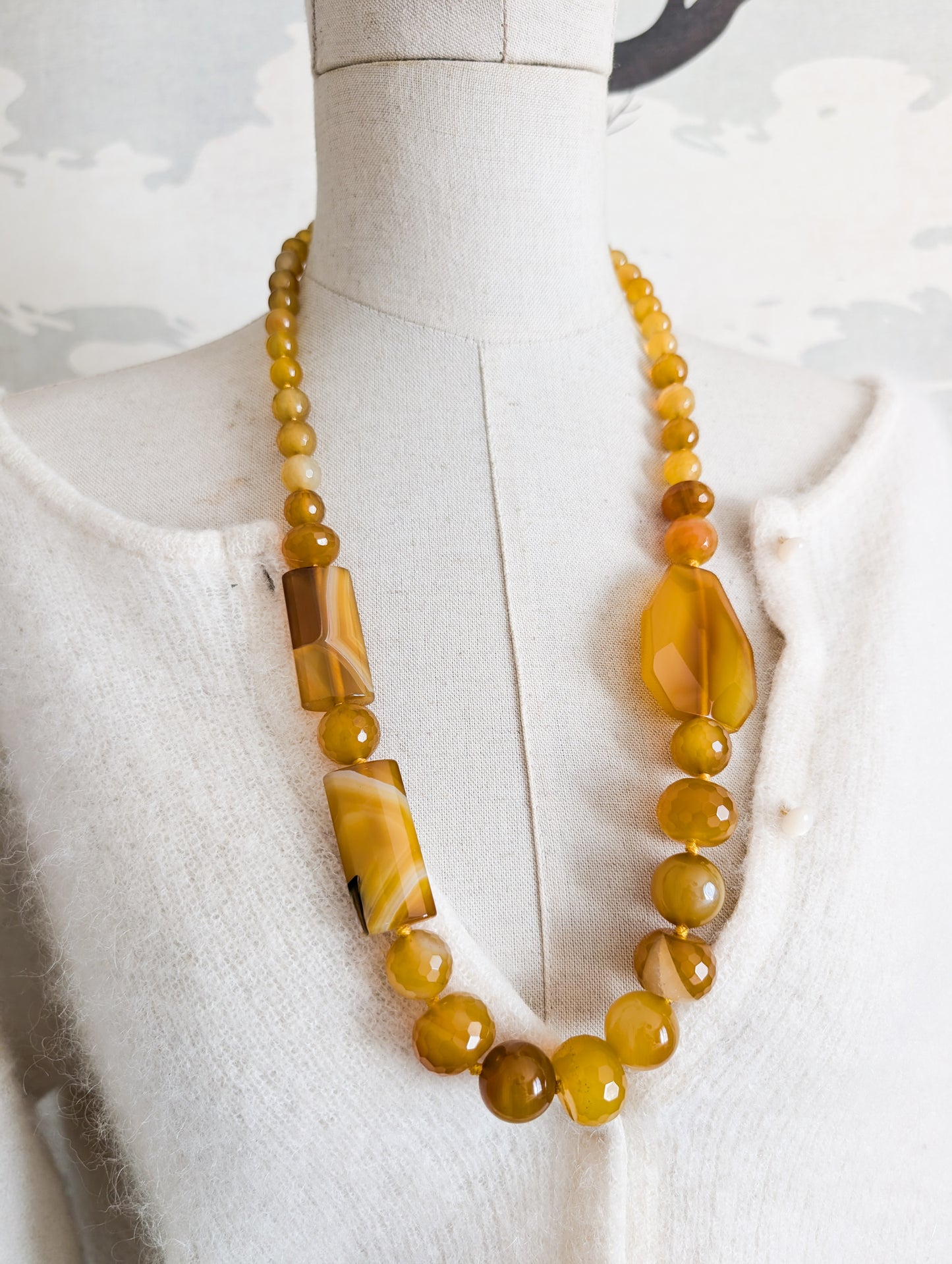 Sautoir en Agates jaunes