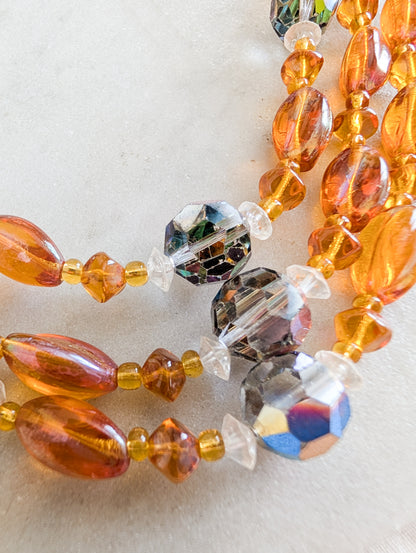Collier 50's en verre et cristal