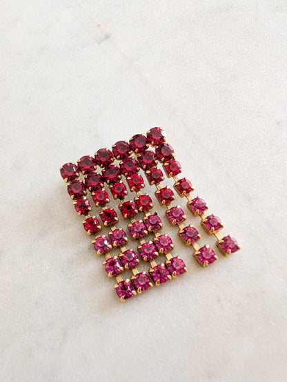 Broche 50's en strass de verre