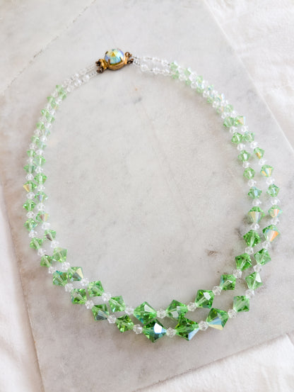 Collier 2 rangs de perles de cristal