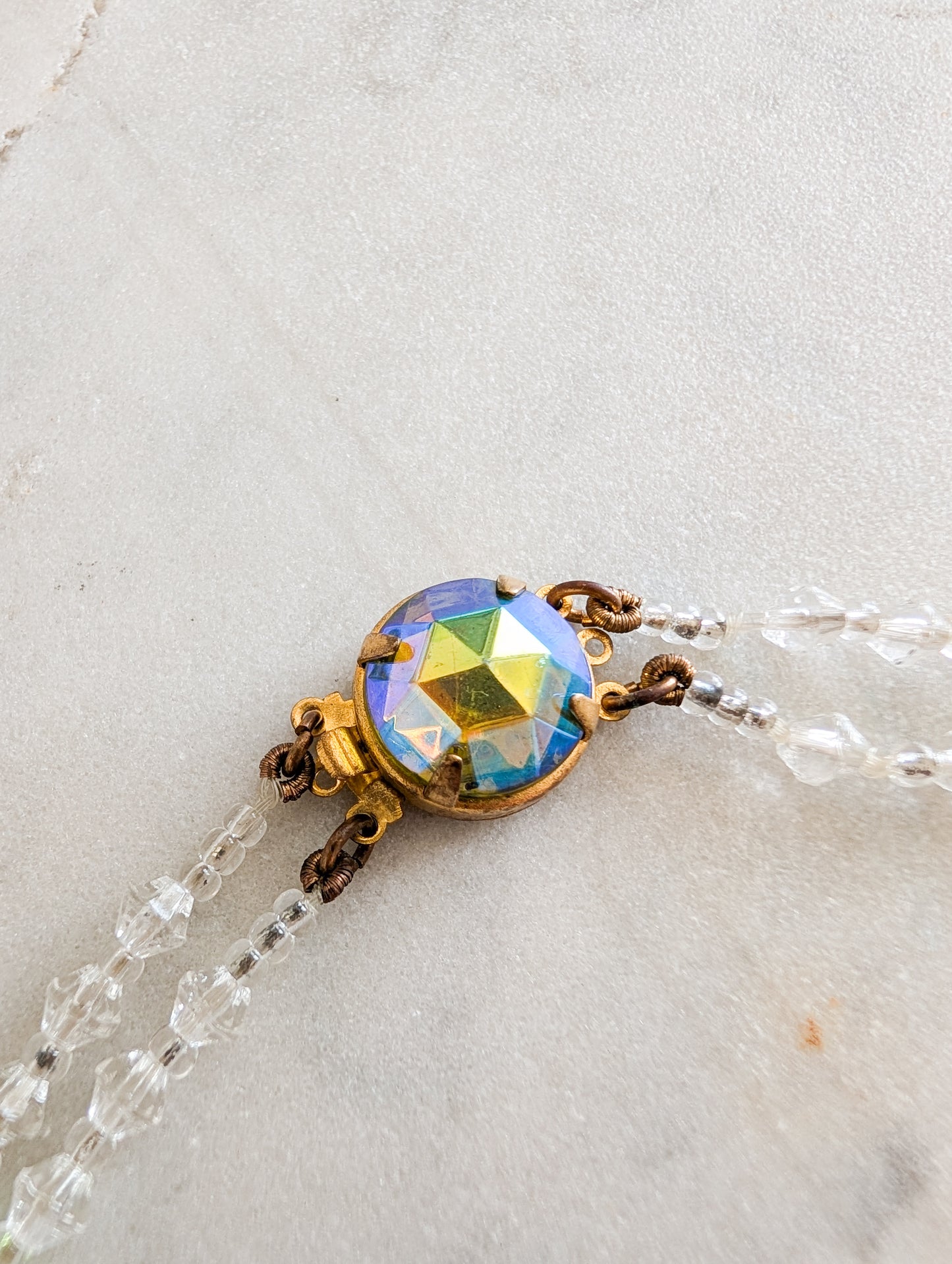 Collier 2 rangs de perles de cristal