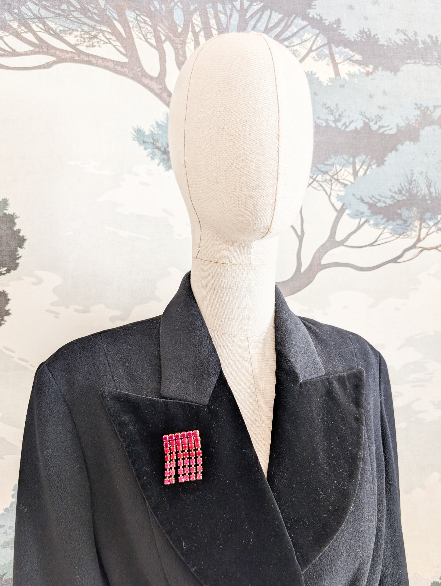 Broche 50's en strass de verre