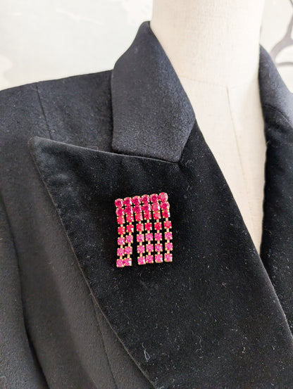 Broche 50's en strass de verre