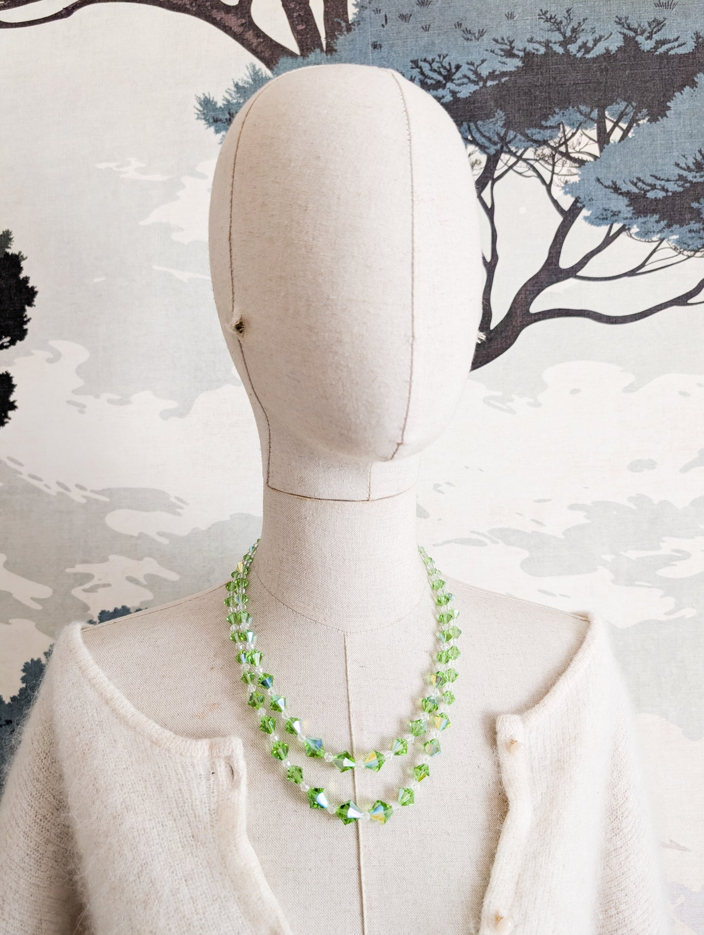 Collier 2 rangs de perles de cristal