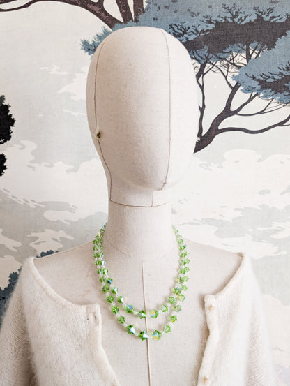 Collier 2 rangs de perles de cristal