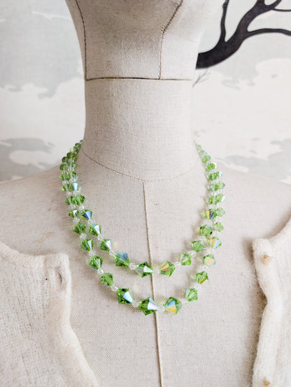 Collier 2 rangs de perles de cristal