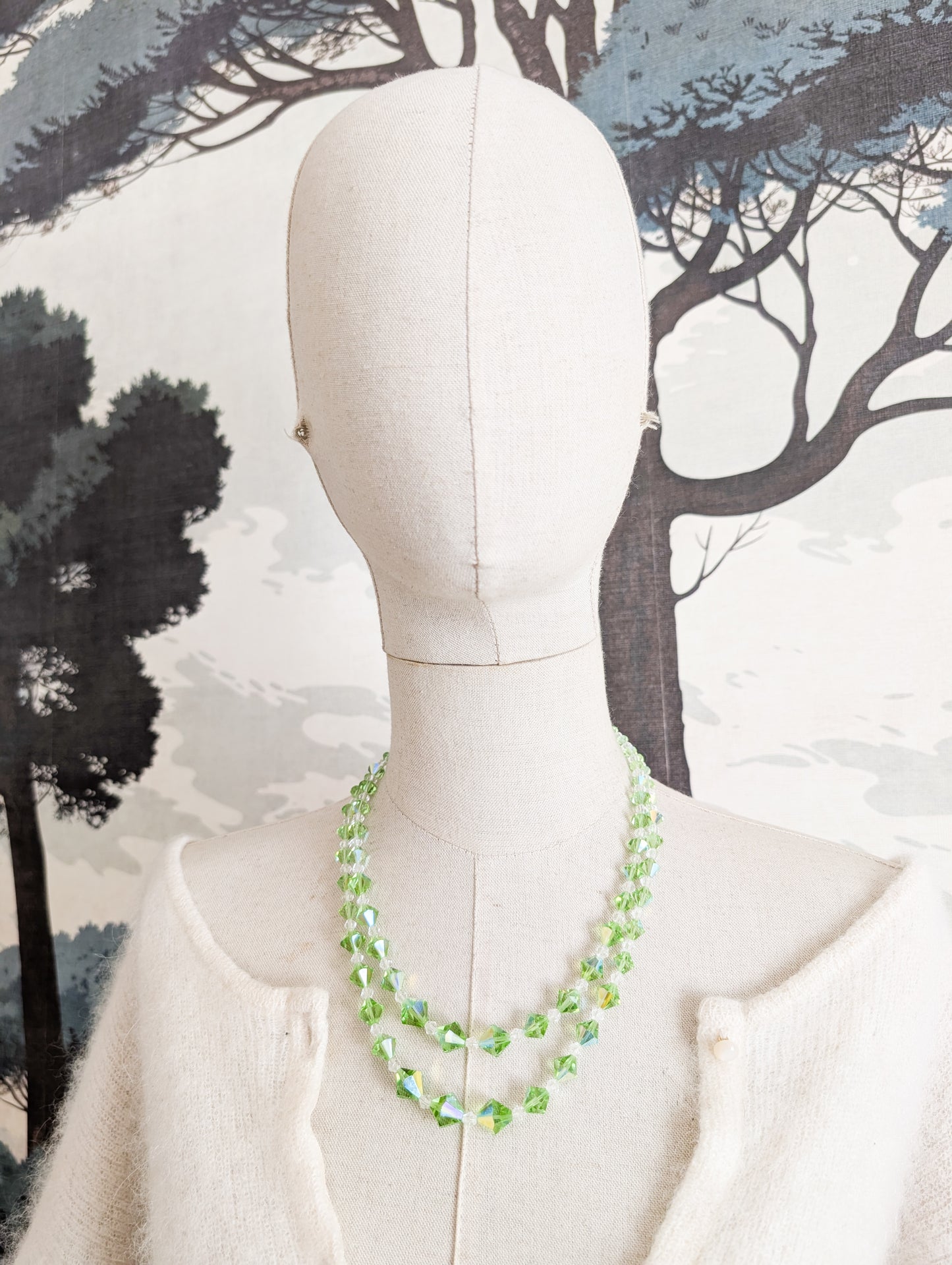 Collier 2 rangs de perles de cristal