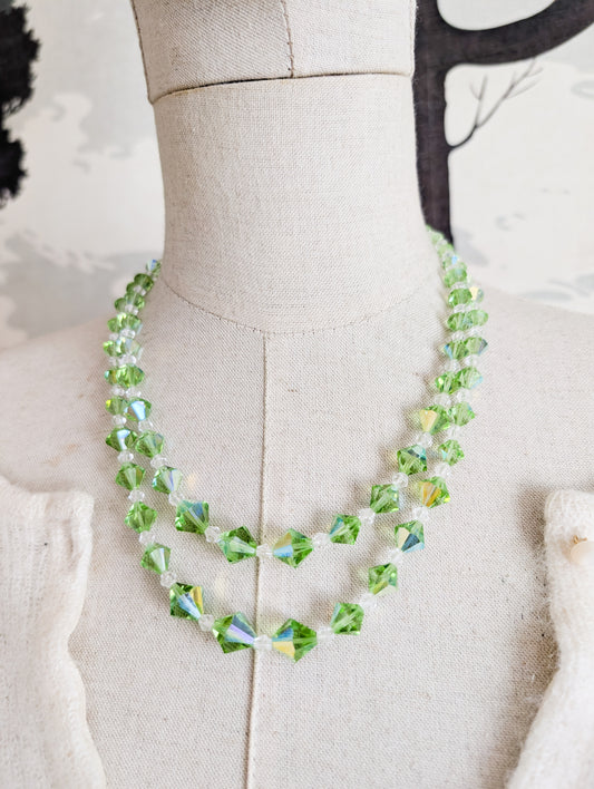 Collier 2 rangs de perles de cristal