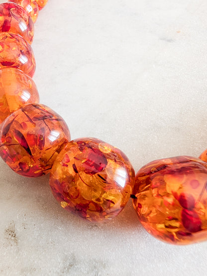 Collier en Lucite façon Ambre 50's
