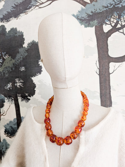 Collier en Lucite façon Ambre 50's