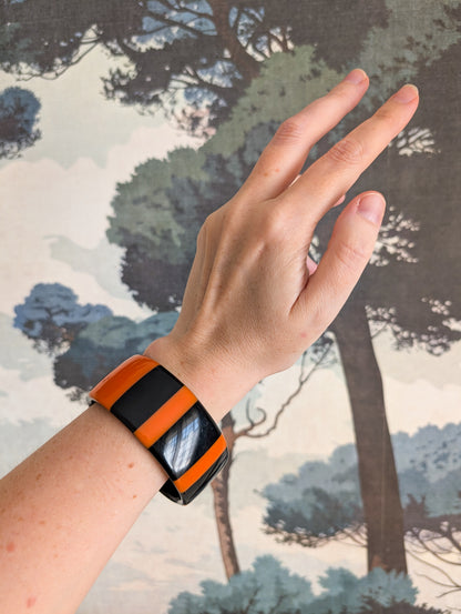 Bracelet rayé en résine 70's