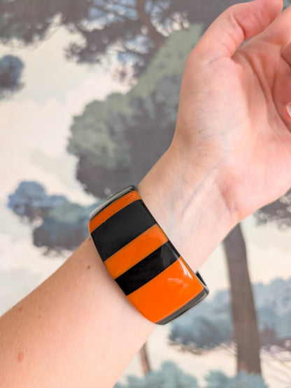 Bracelet rayé en résine 70's