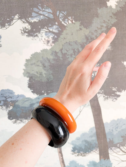Bracelet orange en résine 70's