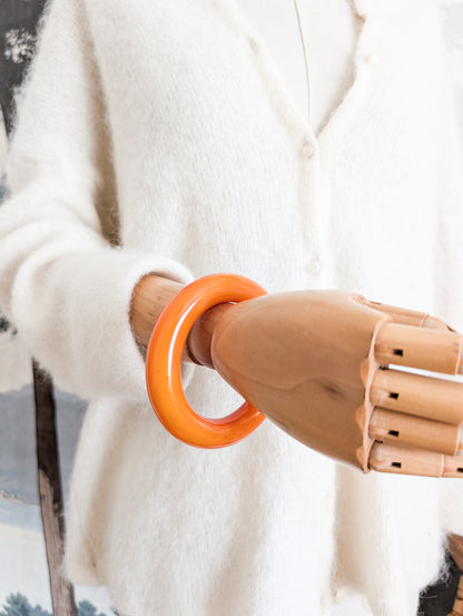 Bracelet orange en résine 70's