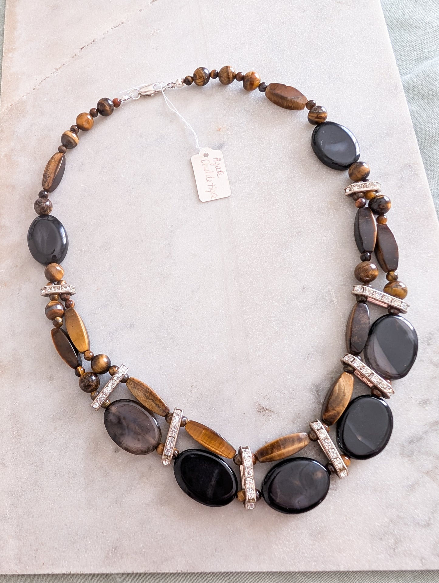 Collier Agates et oeil de tigre