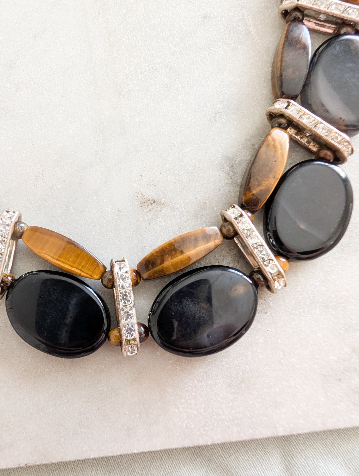 Collier Agates et oeil de tigre