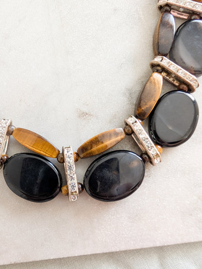 Collier Agates et oeil de tigre
