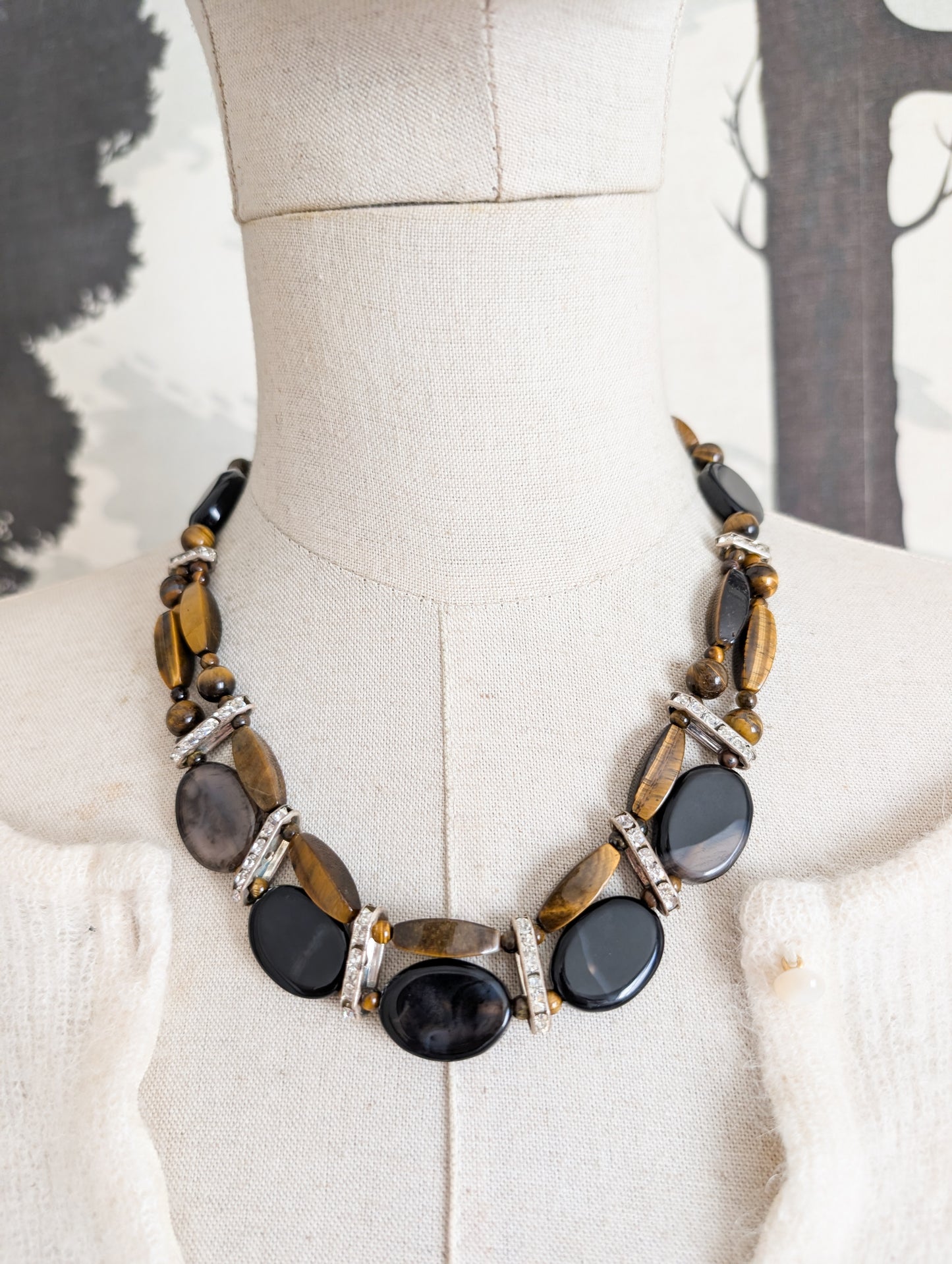 Collier Agates et oeil de tigre
