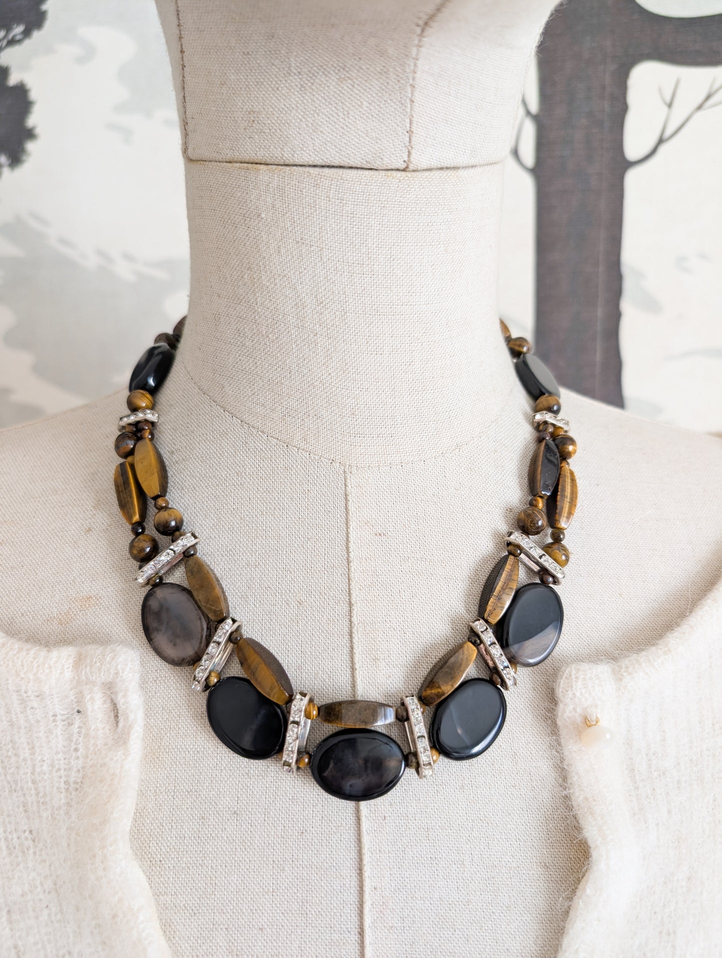 Collier Agates et oeil de tigre