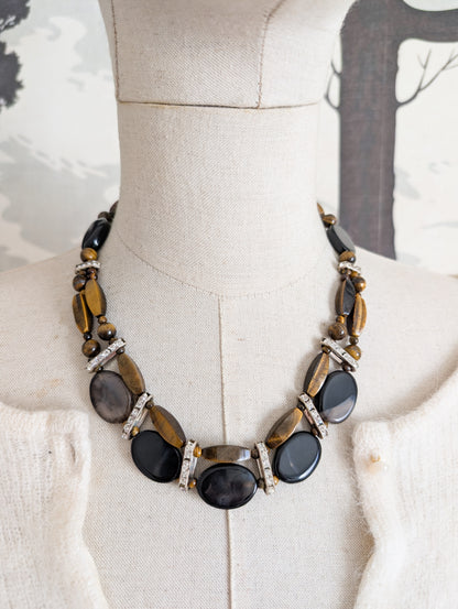 Collier Agates et oeil de tigre