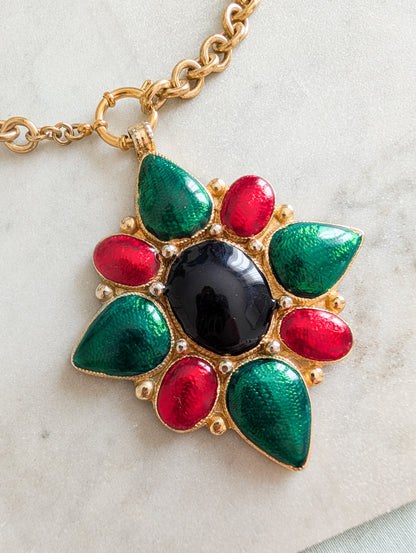 Pendentif croix Byzantine et chaine maille forçat