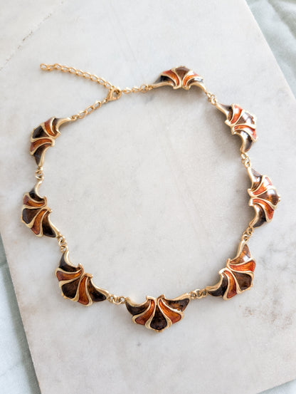 Collier laqué esprit Art Nouveau