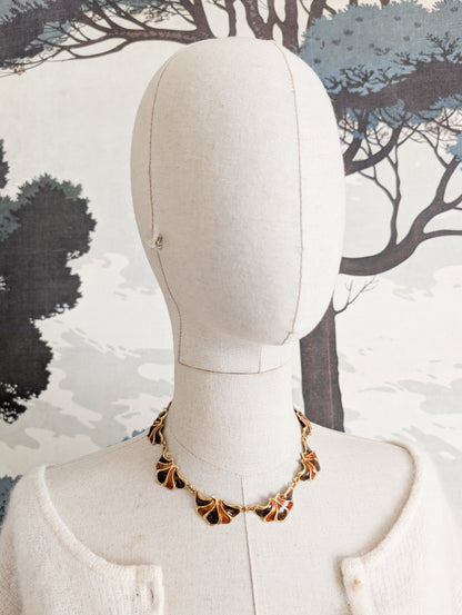 Collier laqué esprit Art Nouveau