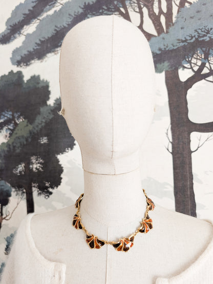 Collier laqué esprit Art Nouveau