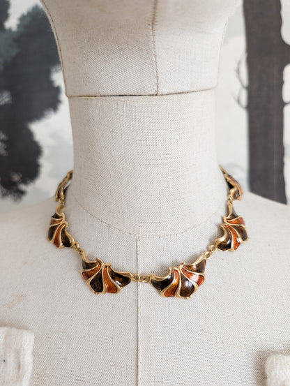 Collier laqué esprit Art Nouveau