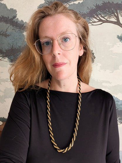 Collier américain maille torsadée et cordelette