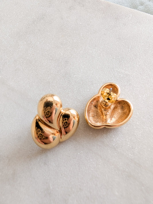 Boucles dorées oreilles percées