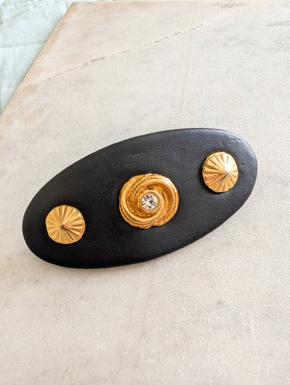 Barrette en cuir 80's