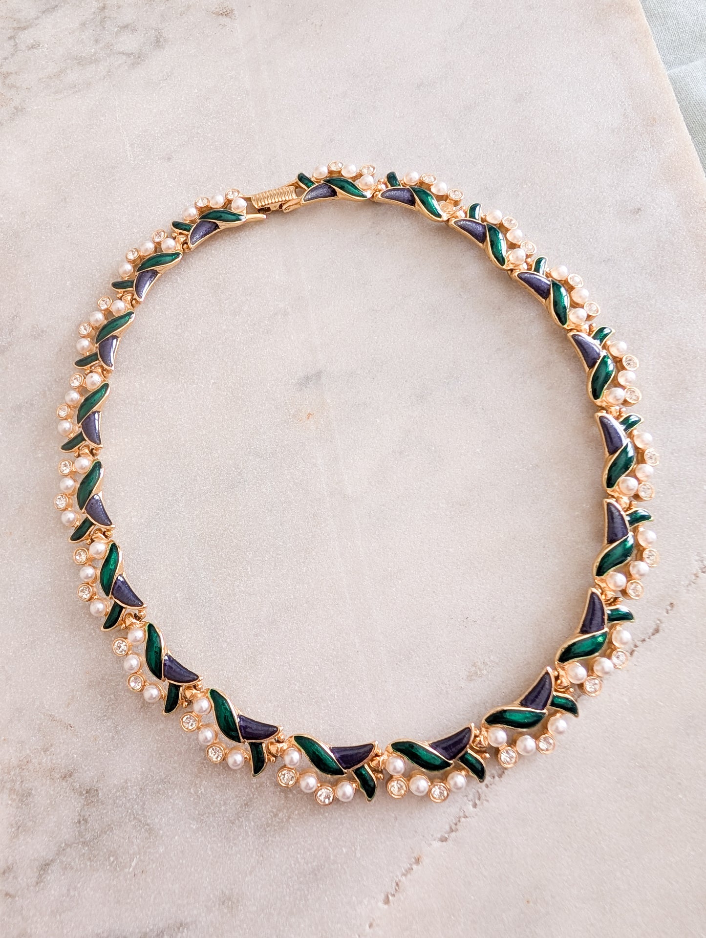 Collier laque et perles