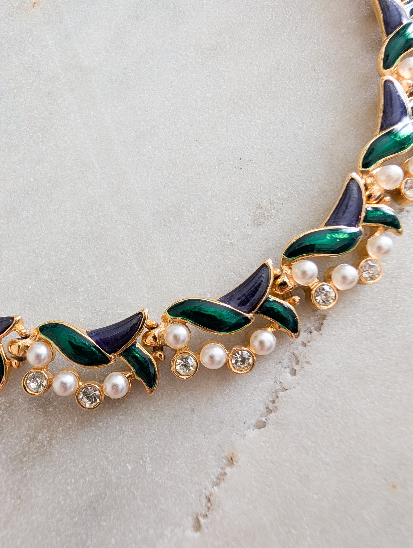 Collier laque et perles