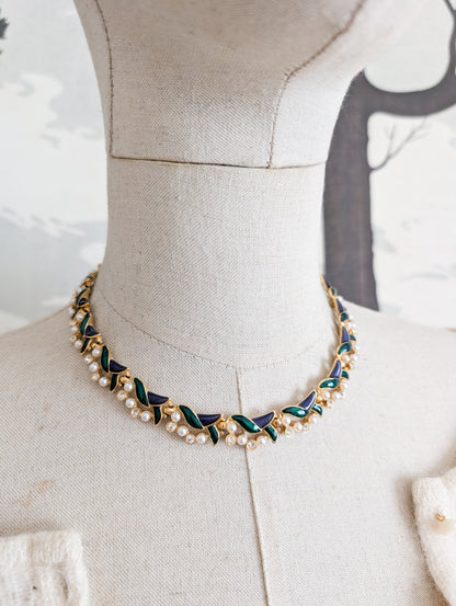 Collier laque et perles