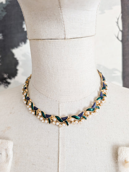 Collier laque et perles