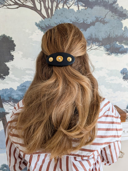 Barrette en cuir 80's