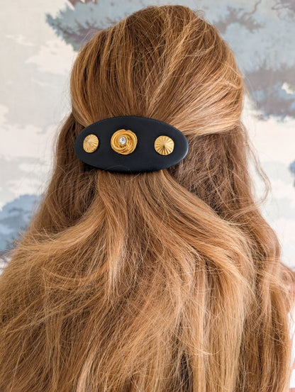 Barrette en cuir 80's