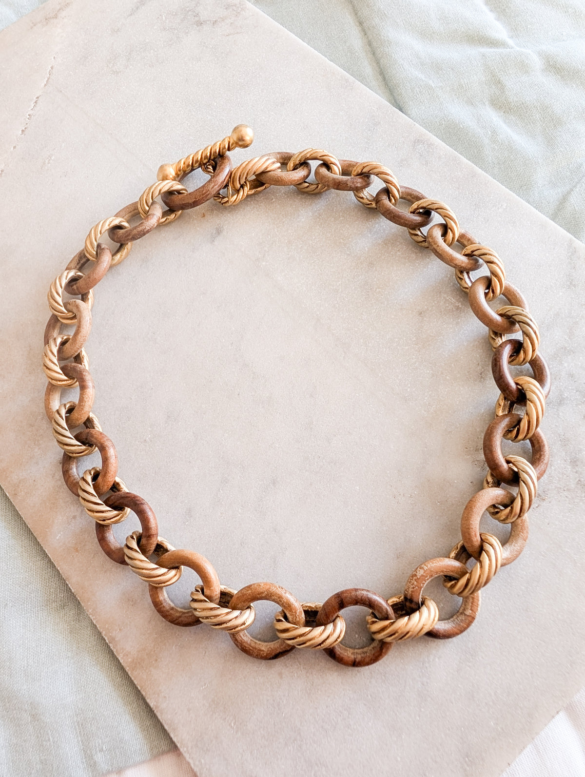 Collier en bois et métal Leritz