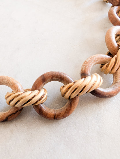 Collier en bois et métal Leritz