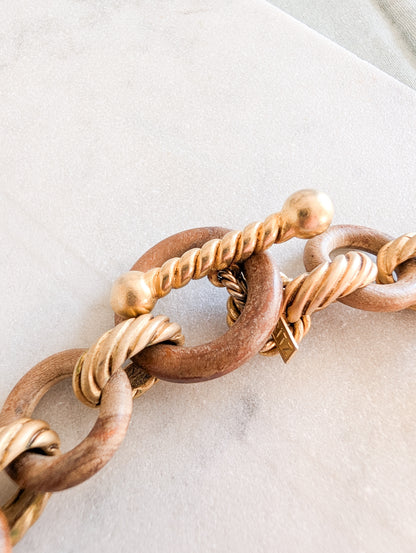Collier en bois et métal Leritz