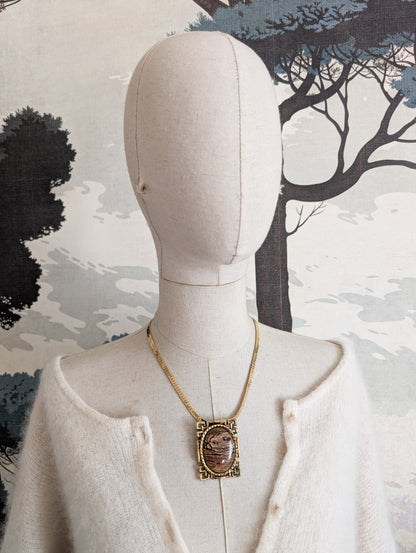 Broche pendentif Jaspe Paysage