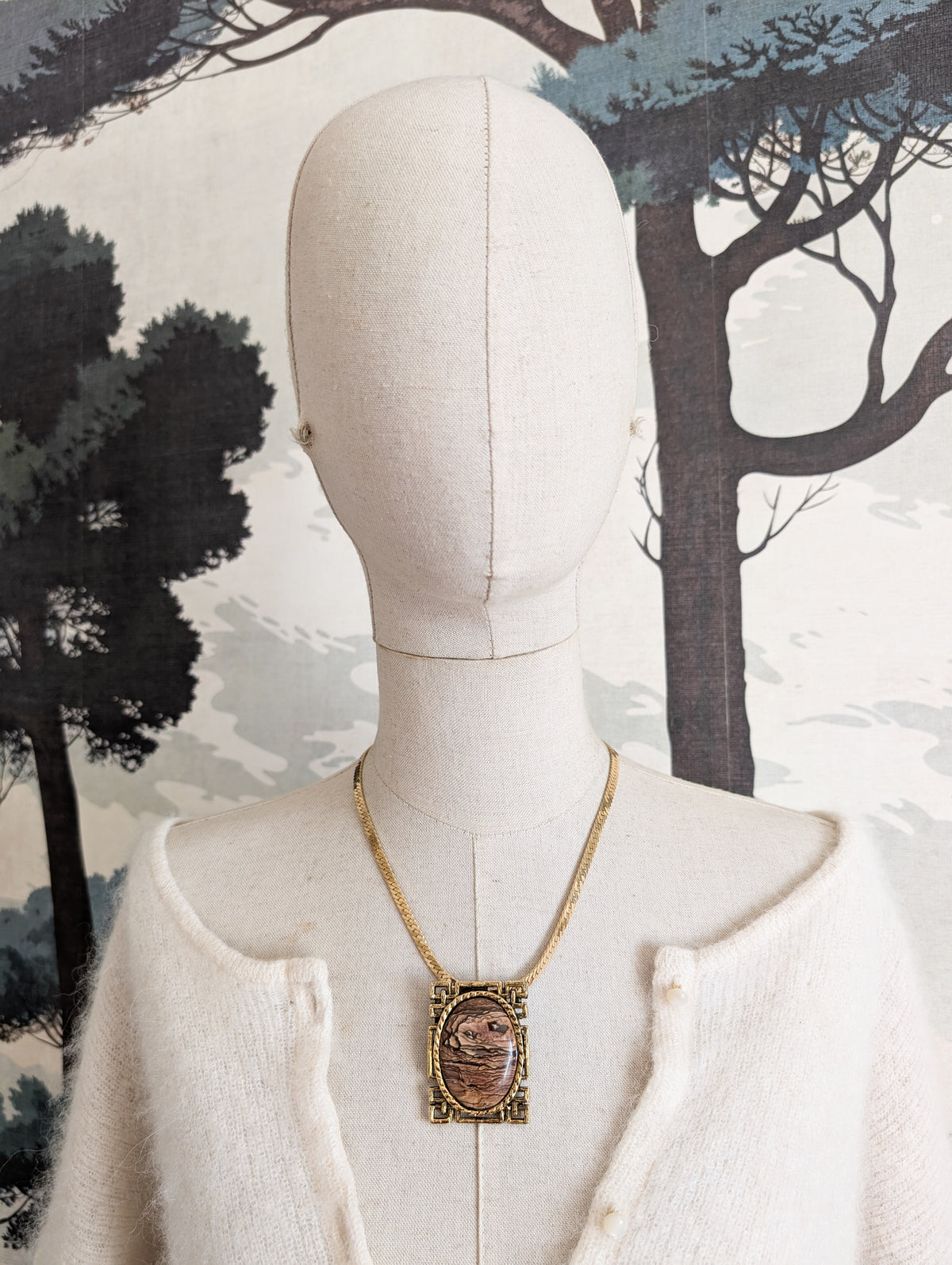 Broche pendentif Jaspe Paysage