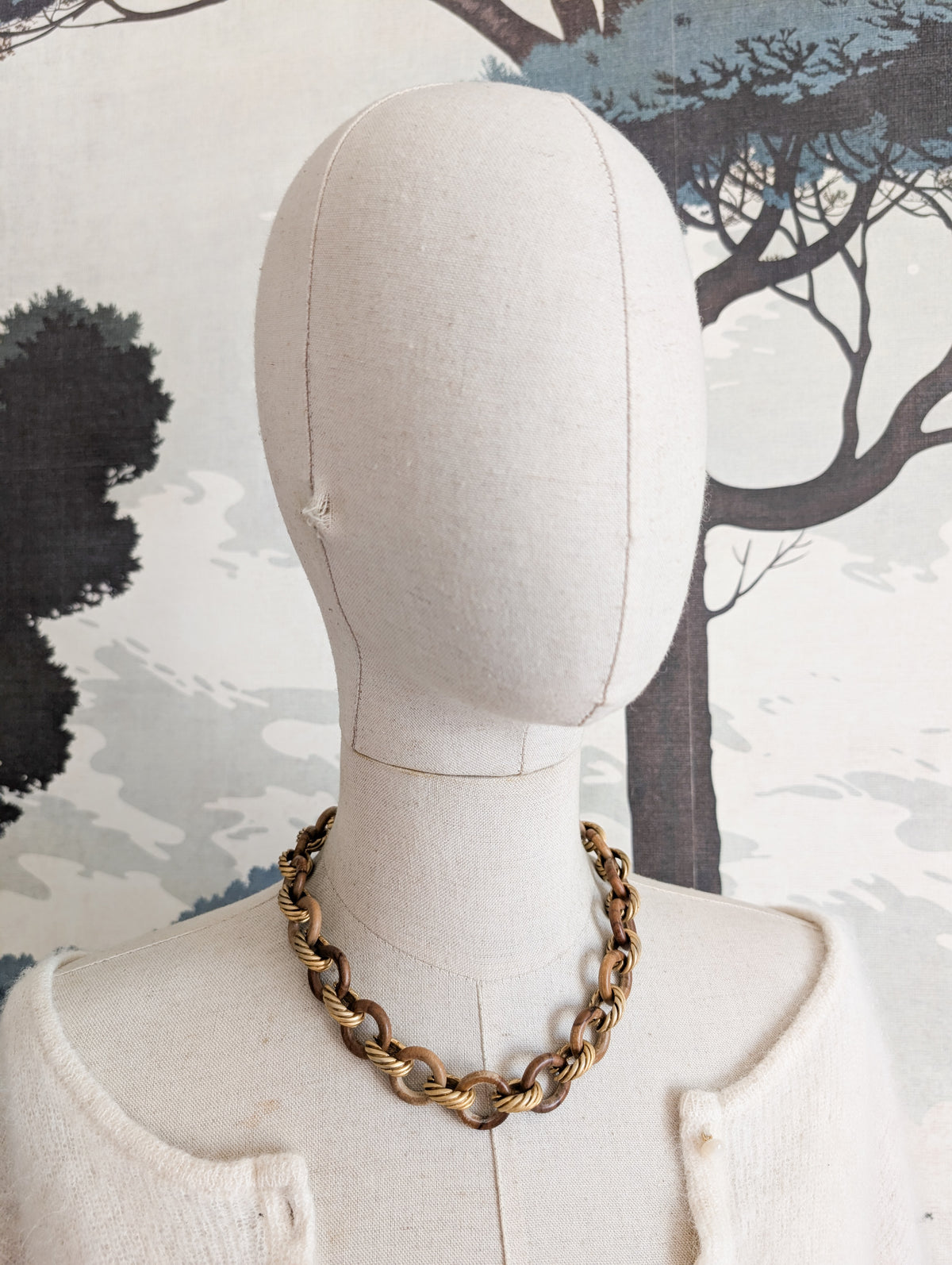 Collier en bois et métal Leritz
