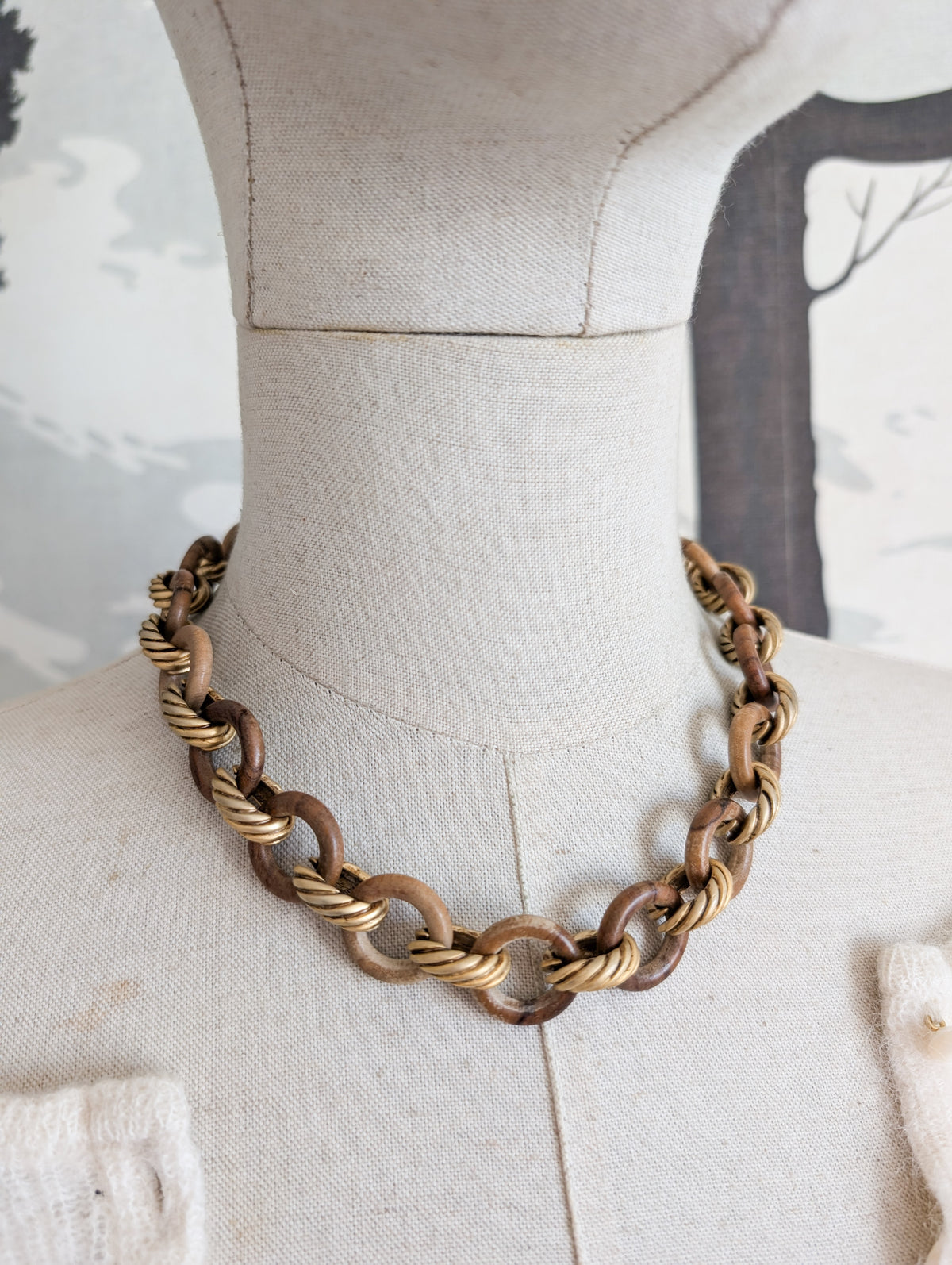 Collier en bois et métal Leritz